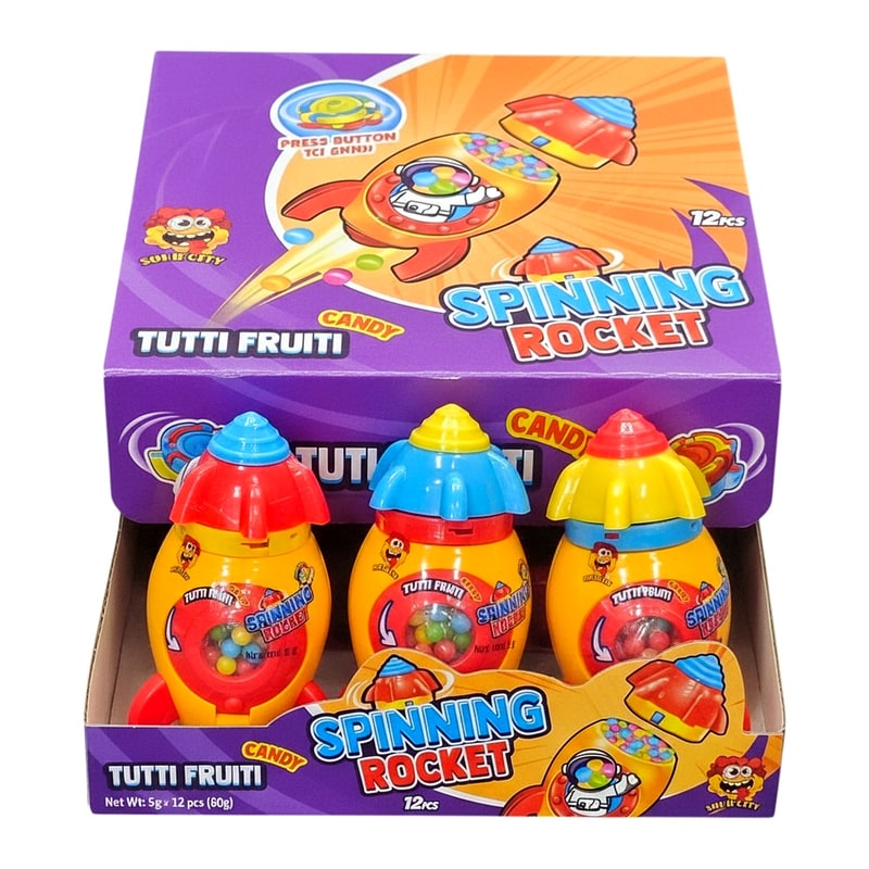 Sour City Spinning Rocket Toy Candy 12ct Box