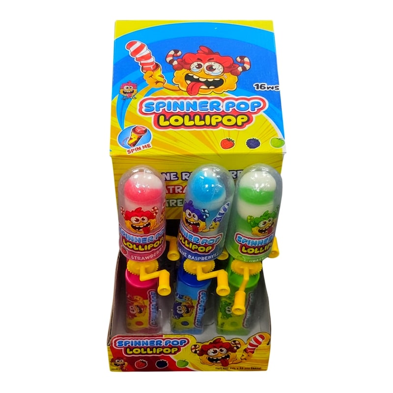 Sour City Spinner Pop Lollipop Toy Candy 12ct Box