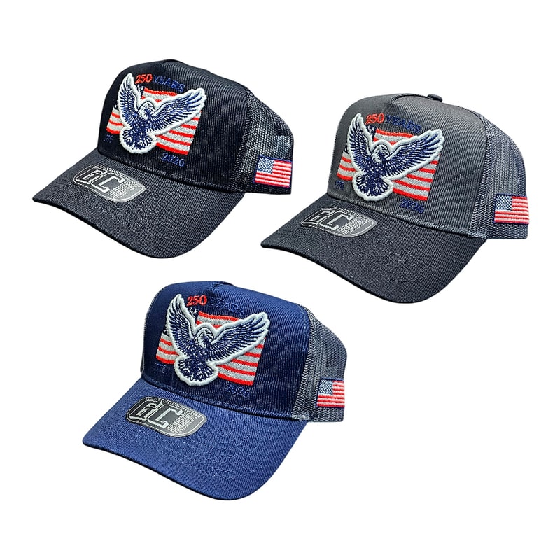 Truckers Caps -USA Eagle Flag 250th Years