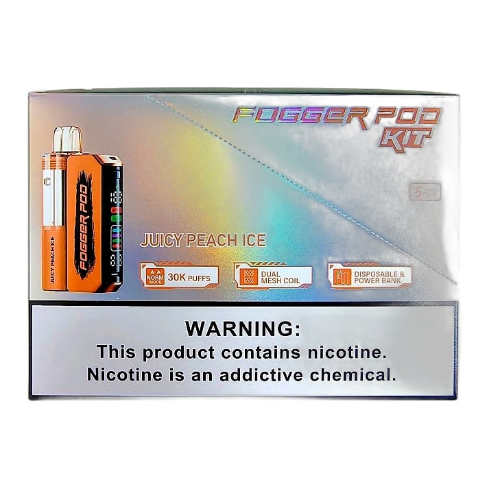 Fogger Pod Kit 30K Puff 5ct Box - Juicy Peach Ice