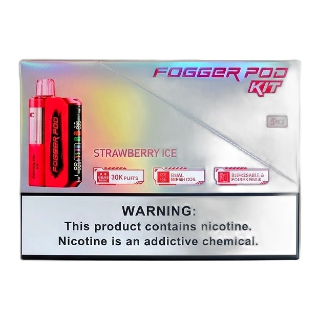 Fogger Pod Kit 30K Puff 5ct Box - Strawberry Ice