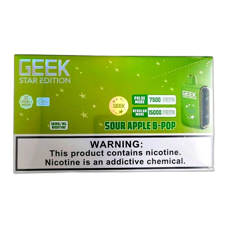 Geek Star Edition 15k Puff 5ct Box-Sour Apple B-Pop
