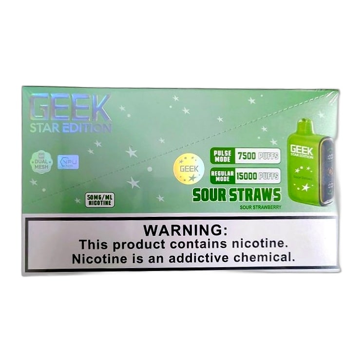 Geek Star Edition 15k Puff 5ct Box-Sour Straws