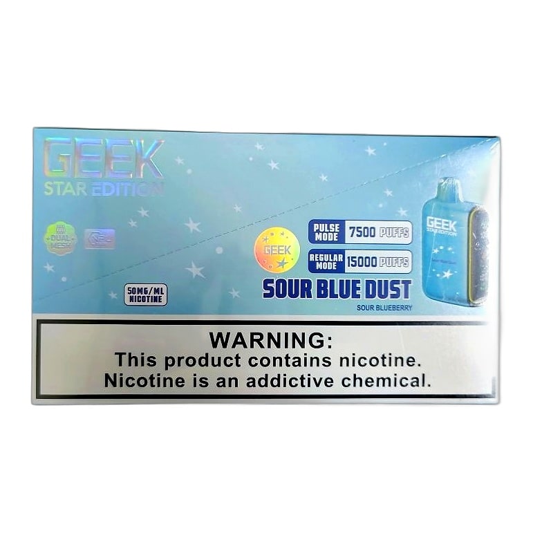 Geek Star Edition 15k Puff 5ct Box-Sour Blue Dust