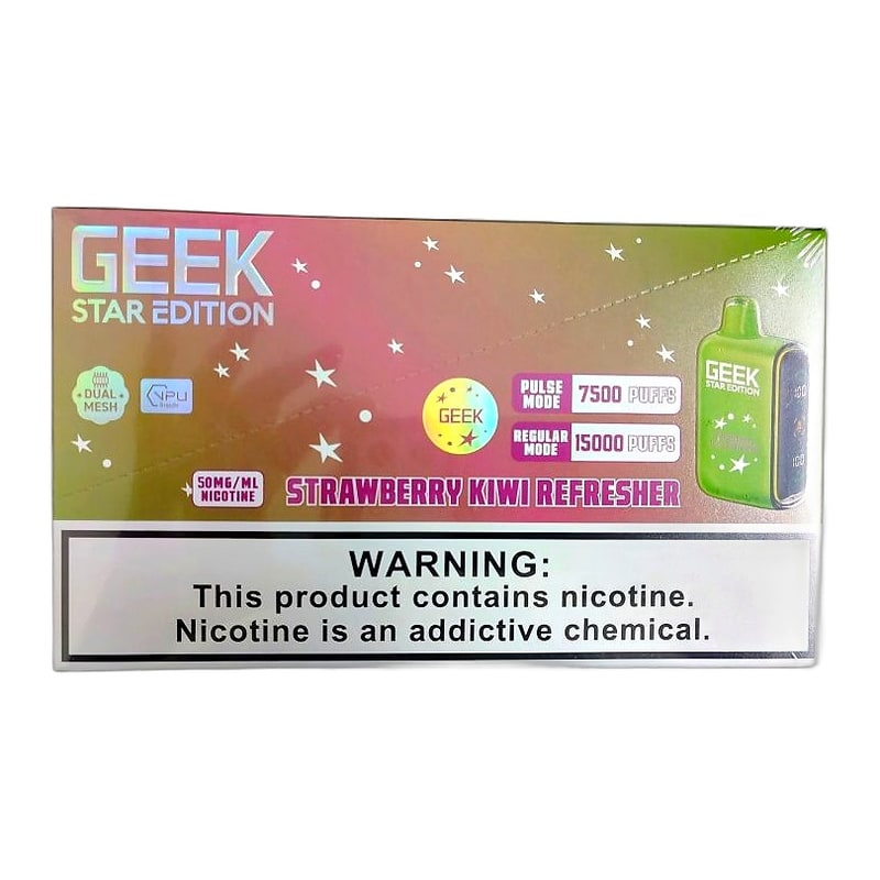 Geek Star Edition 15k Puff 5ct Box-Strawberry Kiwi Refresher