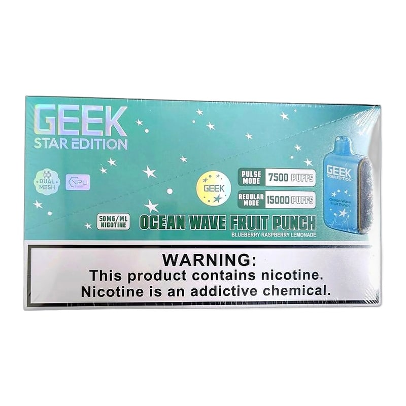 Geek Star Edition 15k Puff 5ct Box - Ocean Wave Fruit Punch