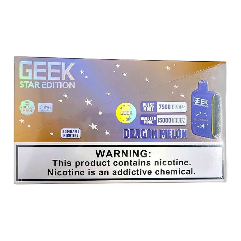 Geek Star Edition 15k Puff 5ct Box-Dragon Melon