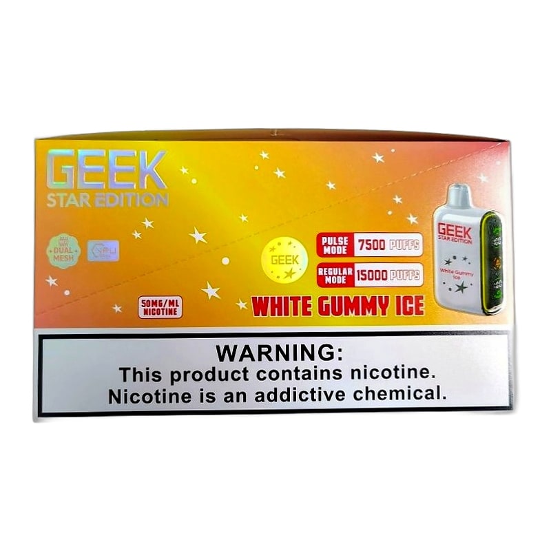 Geek Star Edition 15k Puff 5ct Box-White Gummy Ice