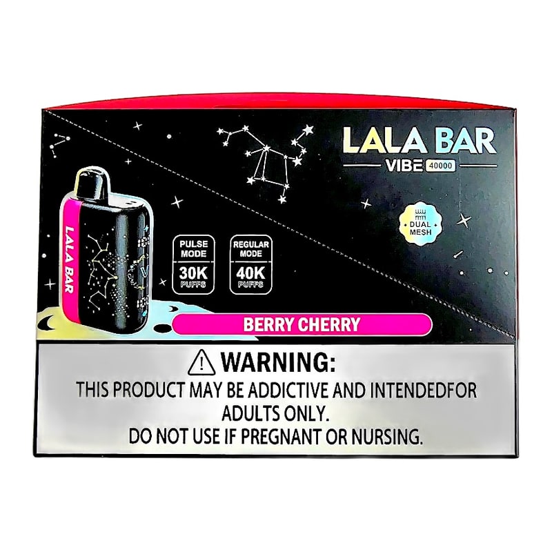 Lala Bar 40k Puff (Nixodine) 5ct Box - Berry Cherry
