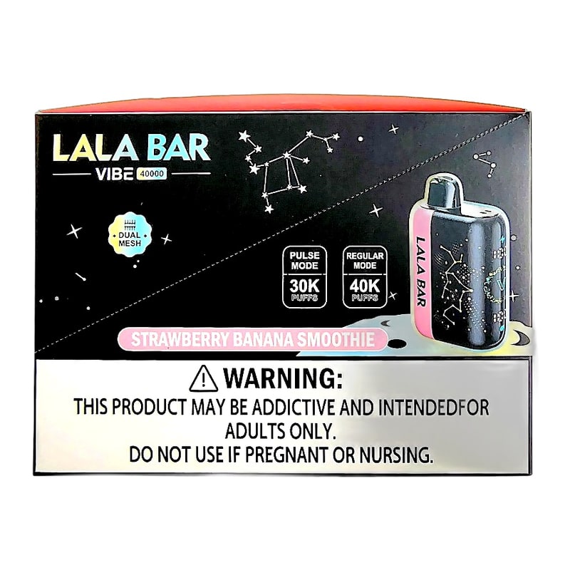Lala Bar 40k Puff (Nixodine) 5ct Box - Strawberry Banana Smoothie