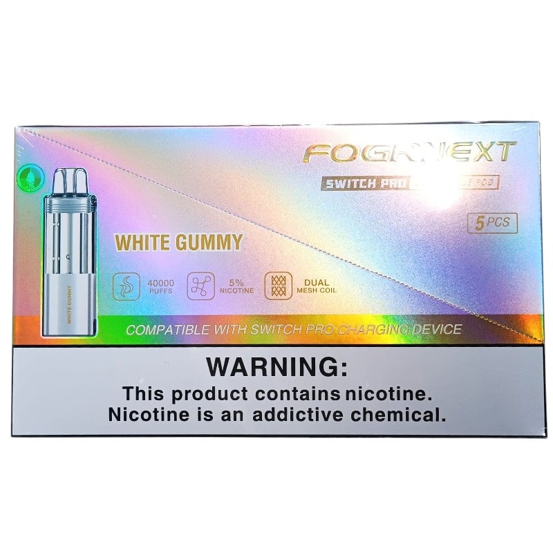 Fogr Next Switch Pro Pod 40k Puff 5ct Box - White Gummy