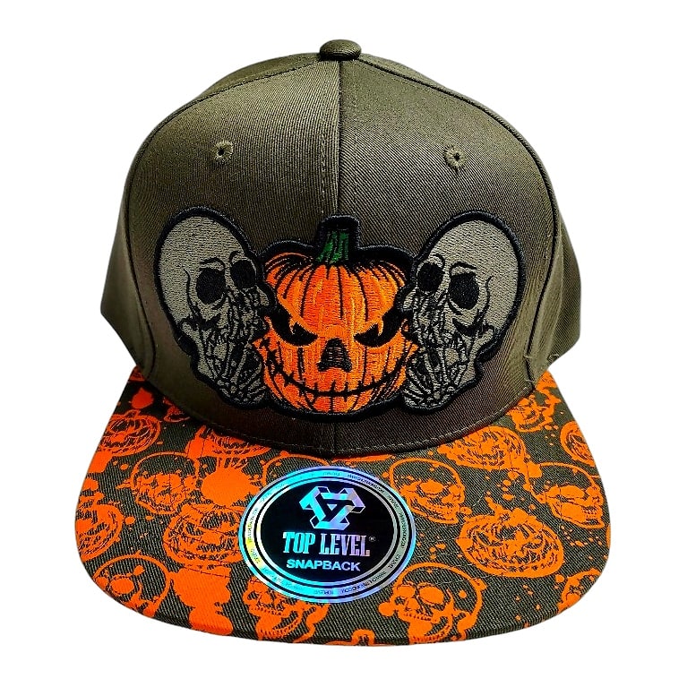 Hip-Hop Caps -Pumpkin & Skulls Design