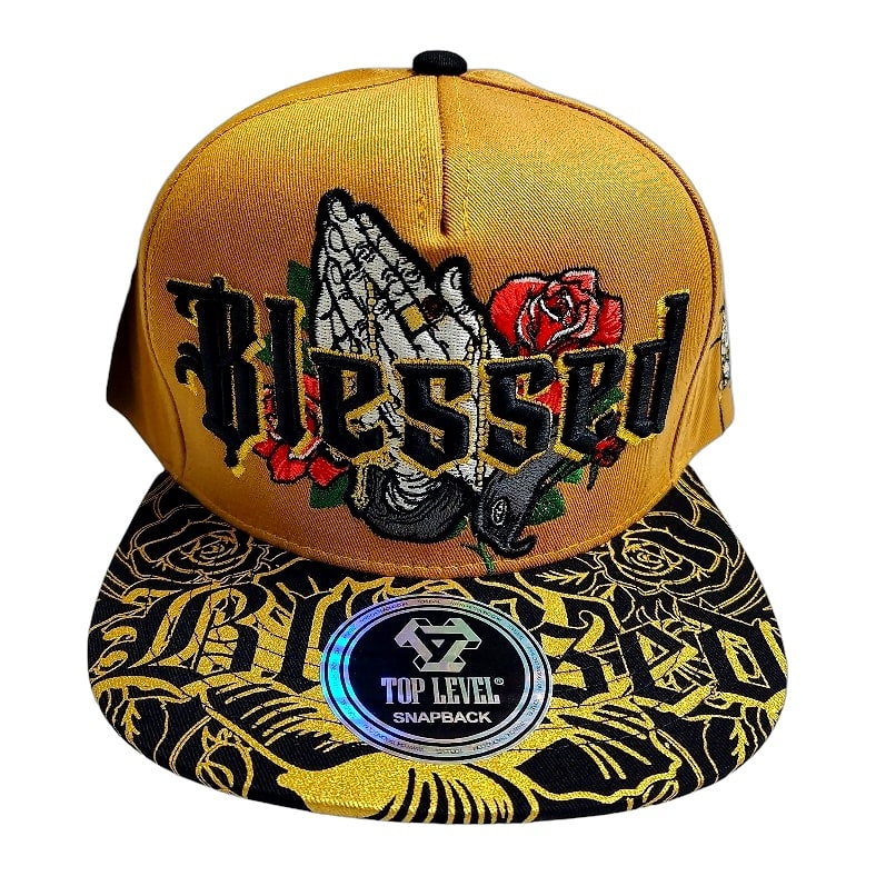 Hip-Hop Caps -Blessed Design Yellow-Gold