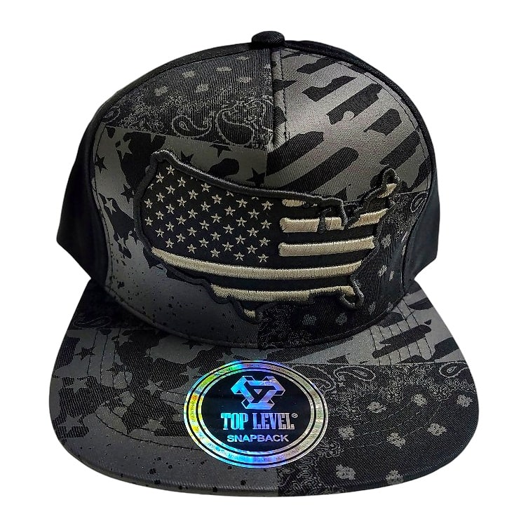 Hip-Hop Caps -USA Logo Black