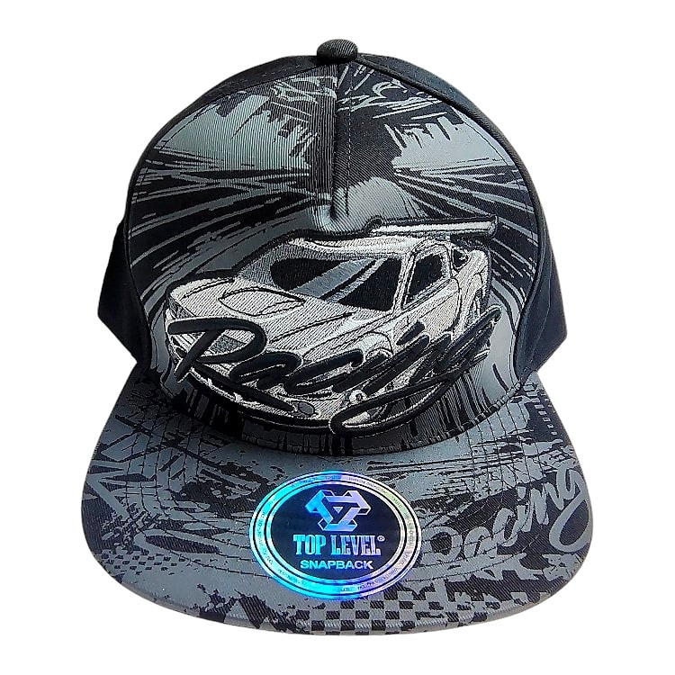 Hip-Hop Caps -Racing Car Design Black