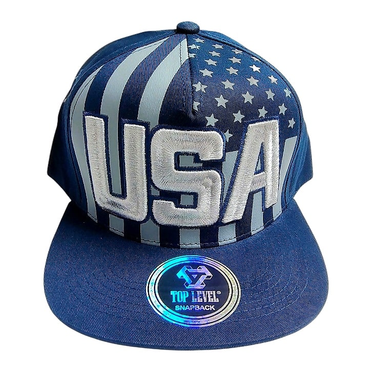 Hip-Hop Caps -USA Design Blue