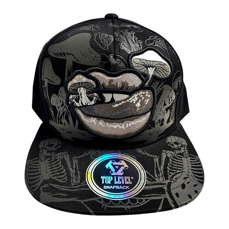 Hip-Hop Caps -Mushroom & Skeleton Forest Design