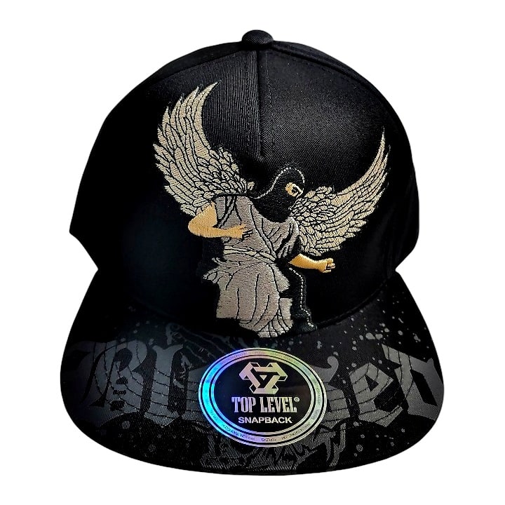 Hip-Hop Caps -Masked Winged Figure Black
