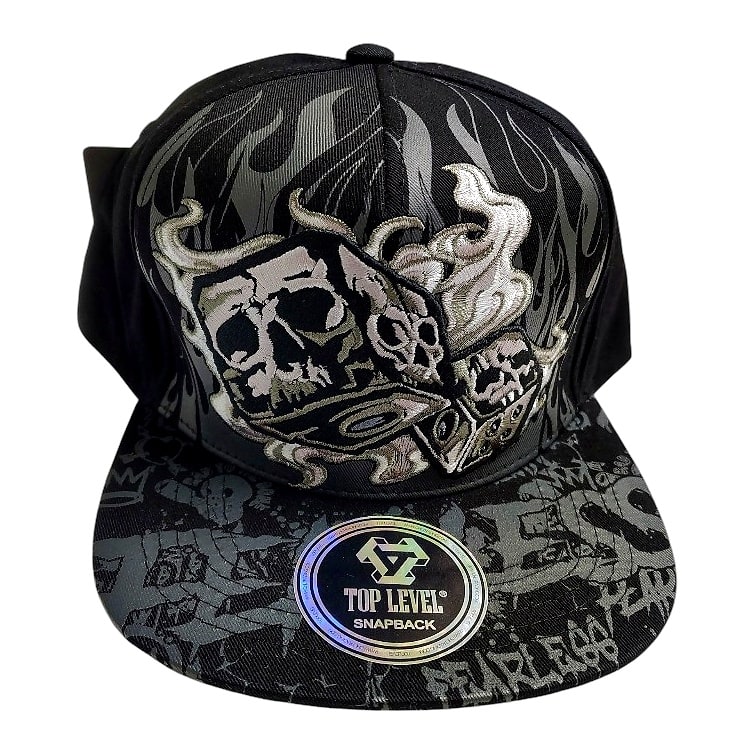 Hip-Hop Caps -Skull & Dice Design With Graffiti