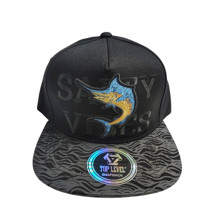 Hip-Hop Caps -Salty Vibes Fish Black
