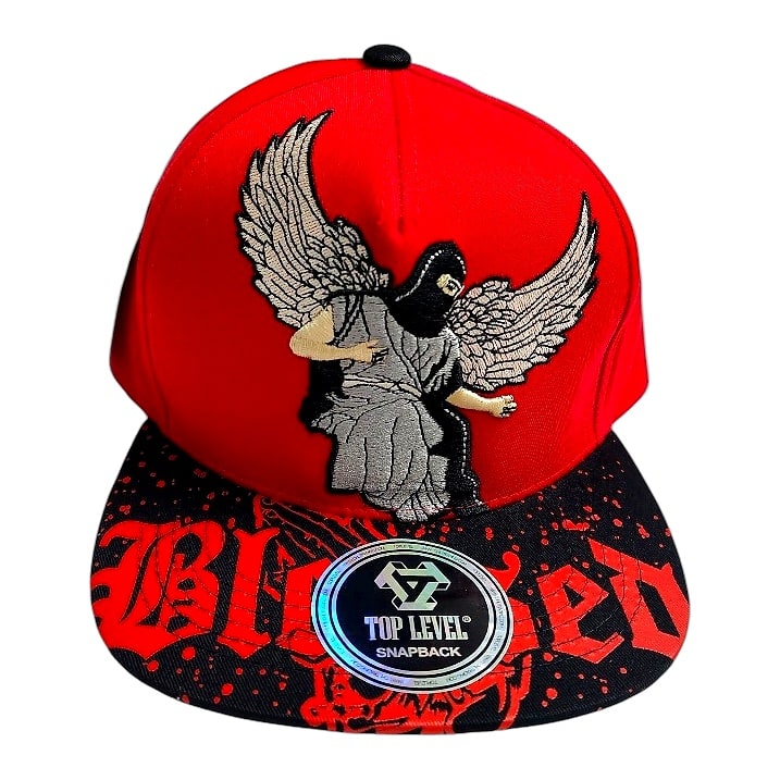 Hip-Hop Caps -Masked Winged Figure Red
