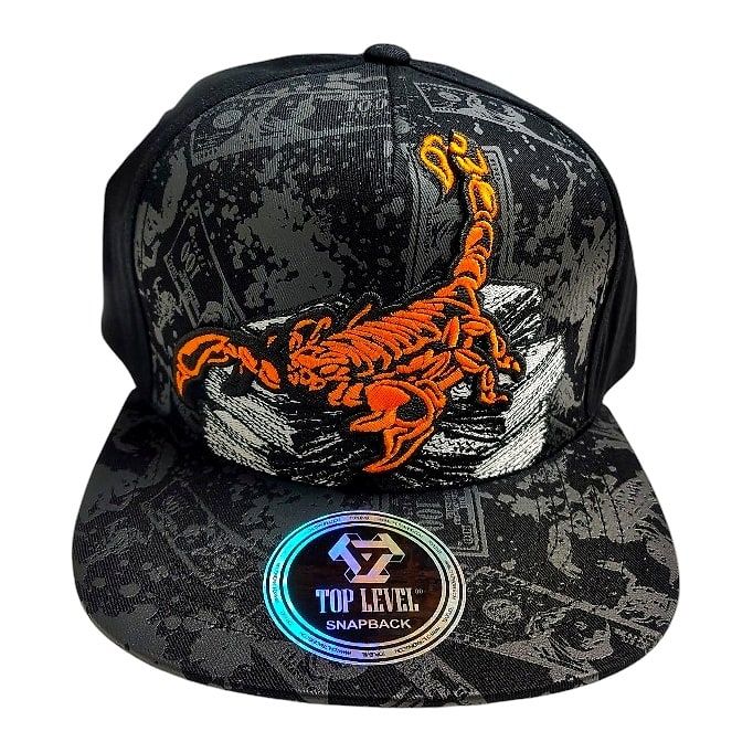 Hip-Hop Caps -Scorpion Money Logo Black