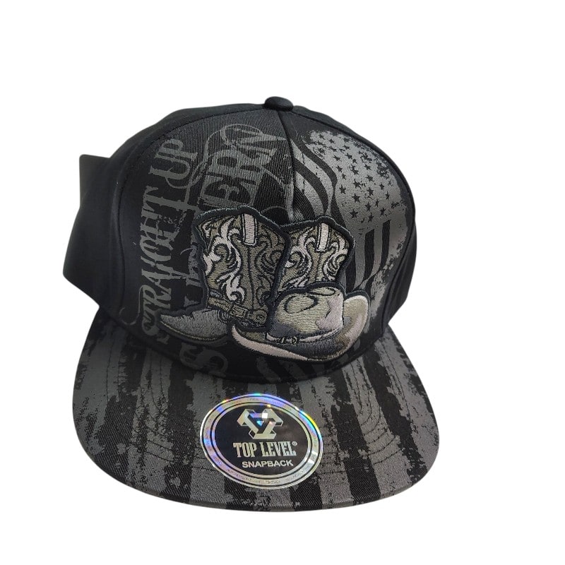 Hip - Hop Caps - Cowboy Boots & Hat Balck