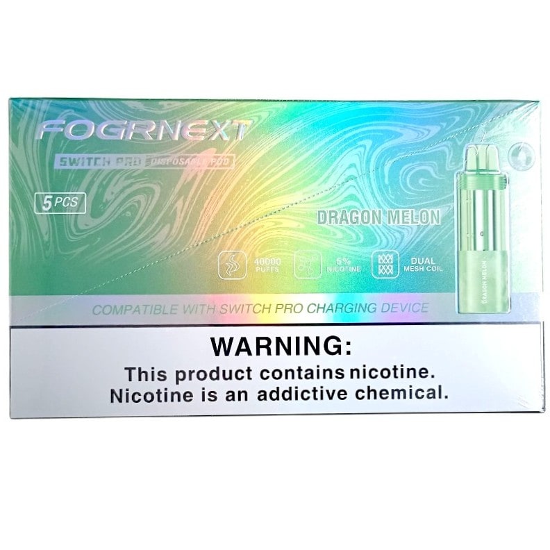 Fogr Next Switch Pro Pod 40k Puff 5ct Box - Dragon Melon
