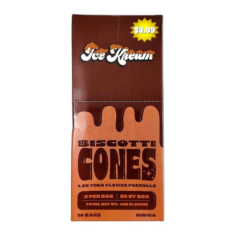 Ice Kream 1.5gm THCA Flower Pre-Rolls 3pk 10ct Box-Indica-Biscotti