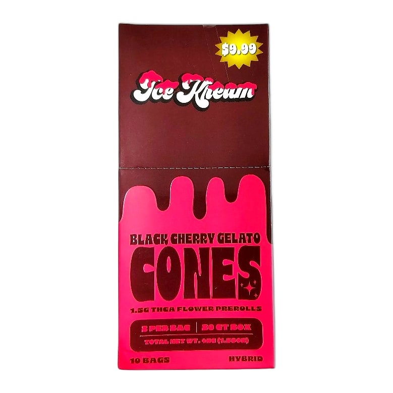 Ice Kream 1.5gm THCA Flower Pre-Rolls 3pk 10ct Box-Hybrid-Black Cherry Gelato
