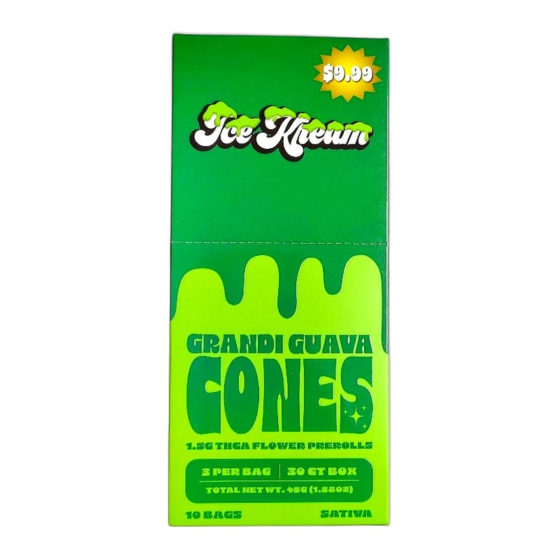 Ice Kream 1.5gm THCA Flower Pre-Rolls 3pk 10ct Box-Sativa-Grandi Guava