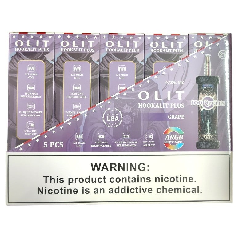 Olit Hookalit Plus 100k Puffs 5ct Box