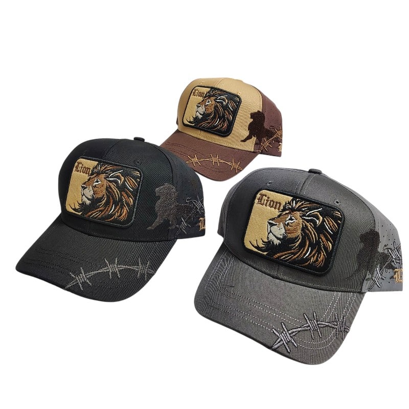 Truckers Caps -Lion Patch & Barbed Wire