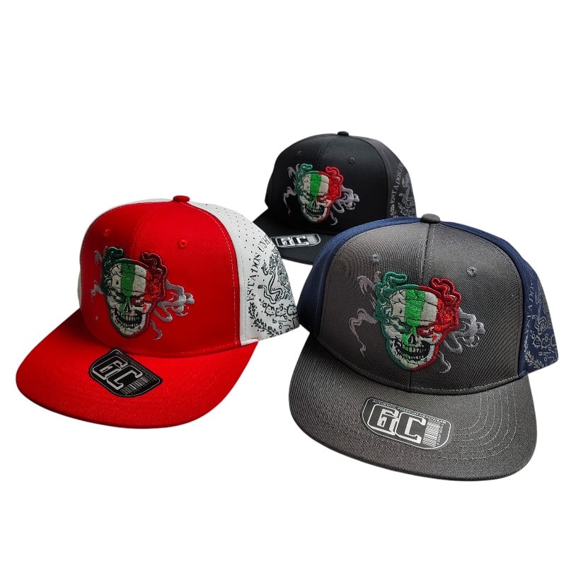 Hip-Hop Caps -Mexican Flag Skull