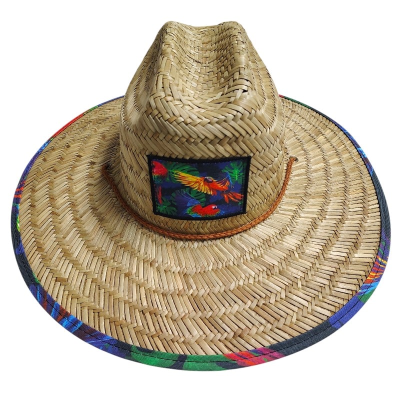 Straw Hat Under Brim Cloth - Birds