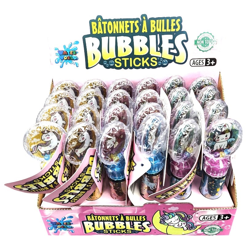 Water World Bubbles Sticks Unicorn  24ct Box