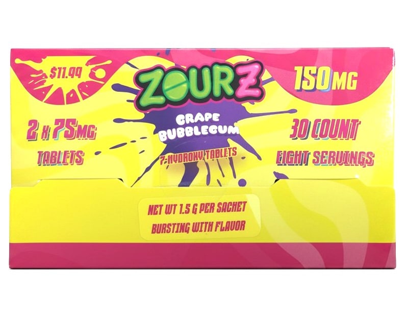 Zour Z 7 - Hydroxy 150mg 2pk Sachet 30ct Box - Grape Bubblegum