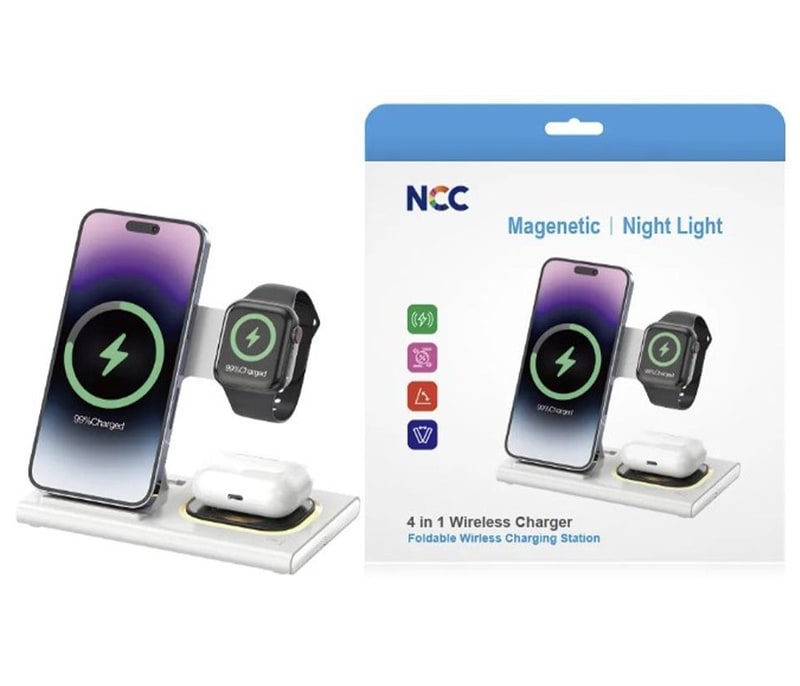 NCC Foldable 4in1 Magnetic With Night Light Wireless Charger