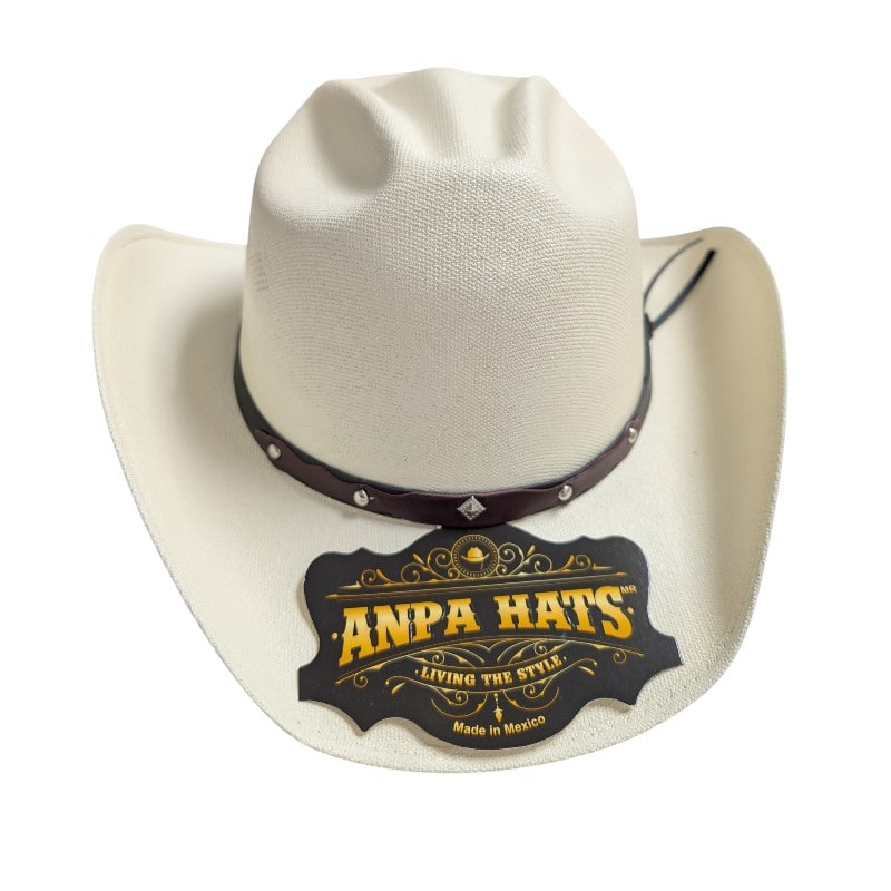 ANPA -Cowboy Hats Ivory Cream Color With Round Studs On Hatband