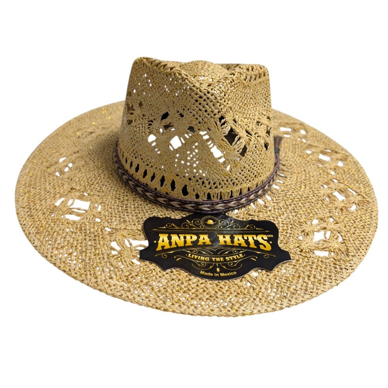 ANPA -Cowboy Hats Straws With Wide Brim & Beige Brown Color