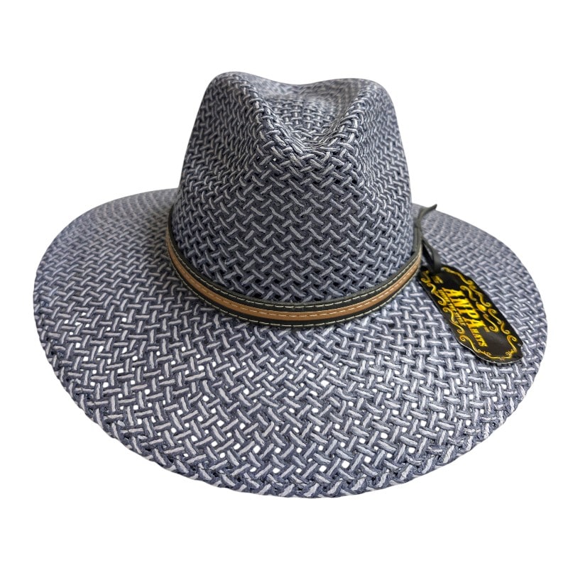 ANPA -Cowboy Hats Blue Straws With Stitched Hatband