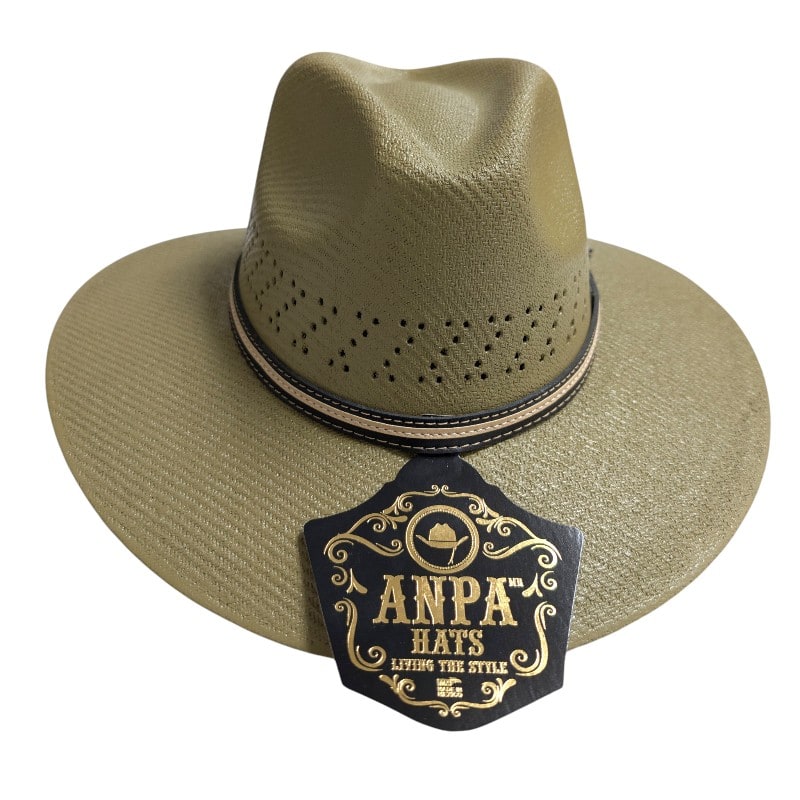 ANPA -Cowboy Hats Olive Color With Black & White Hatband