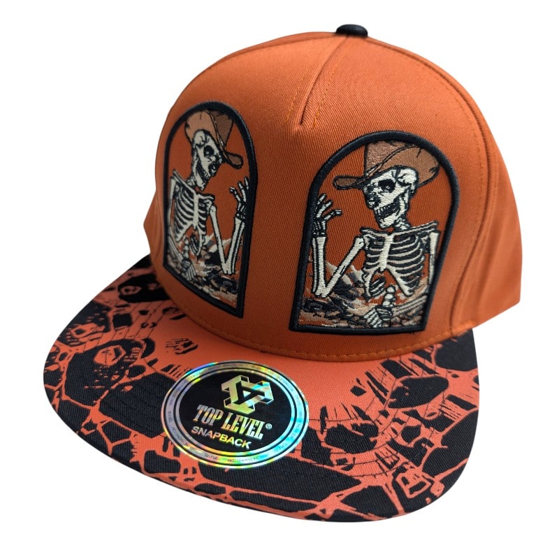 Hip-Hop Caps -2 Skeleton Graphic Cowboy Brown