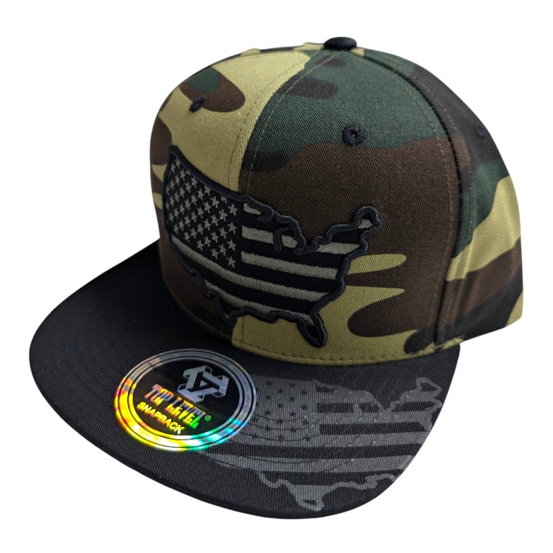 Hip-Hop Caps -Camouflage Pattern With USA Logo