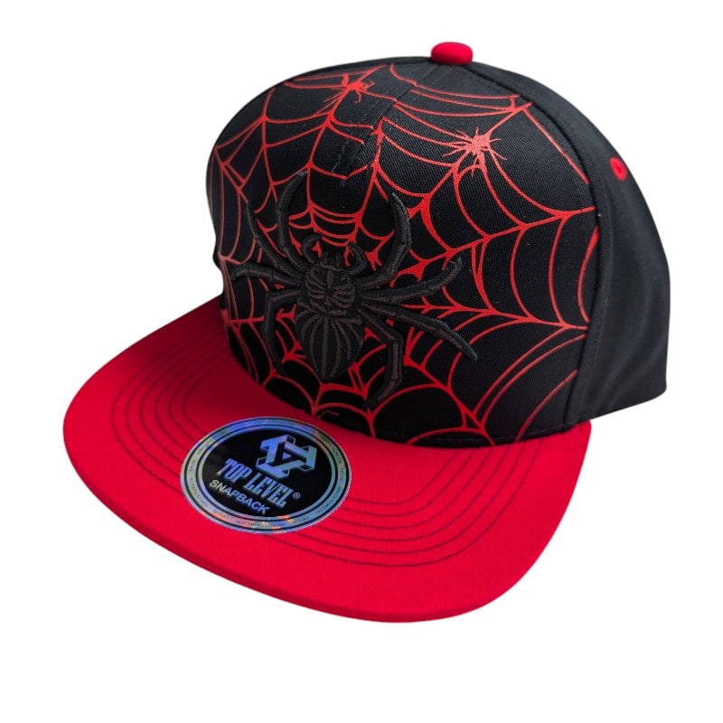 Hip-Hop Caps -Spider Web Design Black