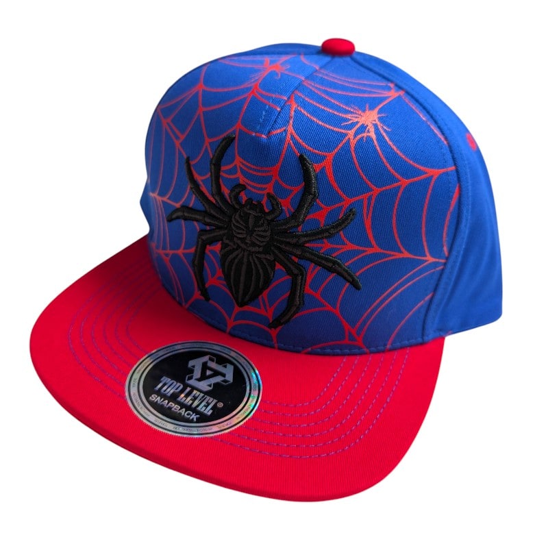 Hip-Hop Caps -Spider Web Design Royal Blue