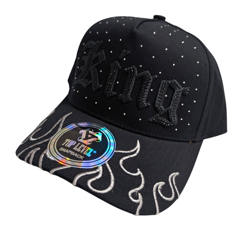 Hip-Hop Caps -King Logo With Shimmering Stones