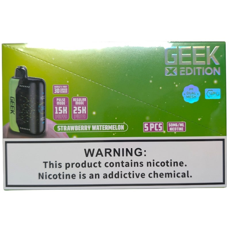 Geek X Edition 25k Puff 5ct Box-Strawberry Watermelon