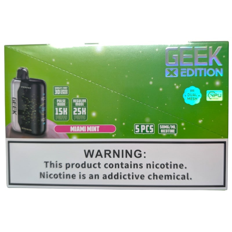 Geek X Edition 25k Puff 5ct Box-Miami MInt