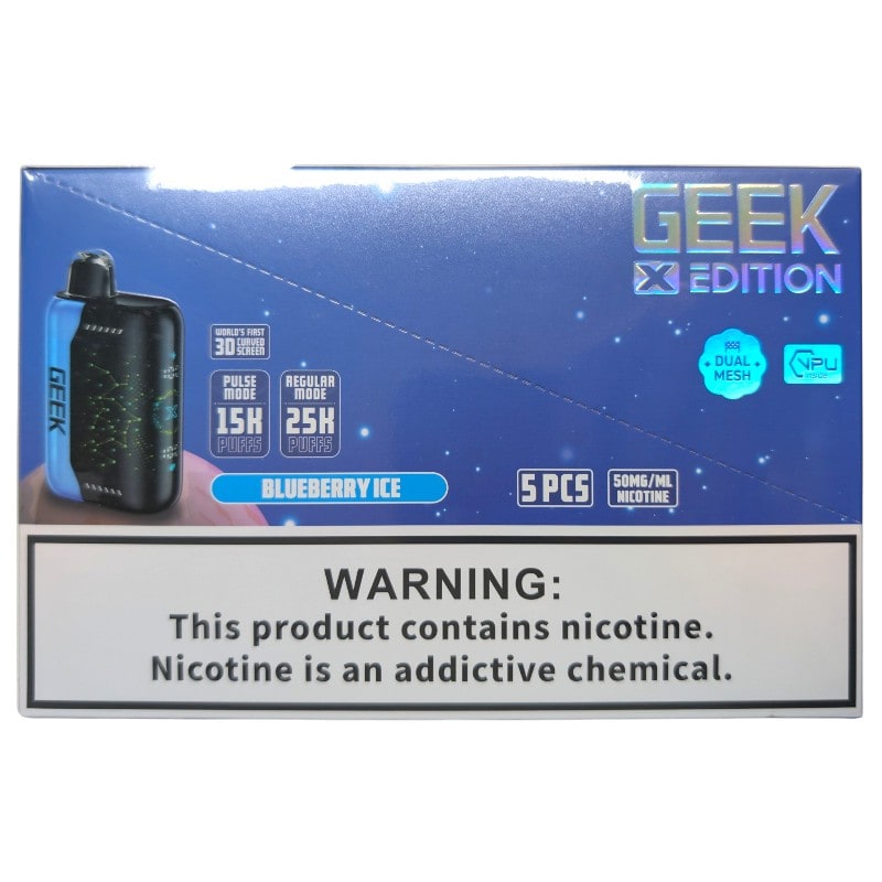 Geek X Edition 25k Puff 5ct Box - Blueberry Ice